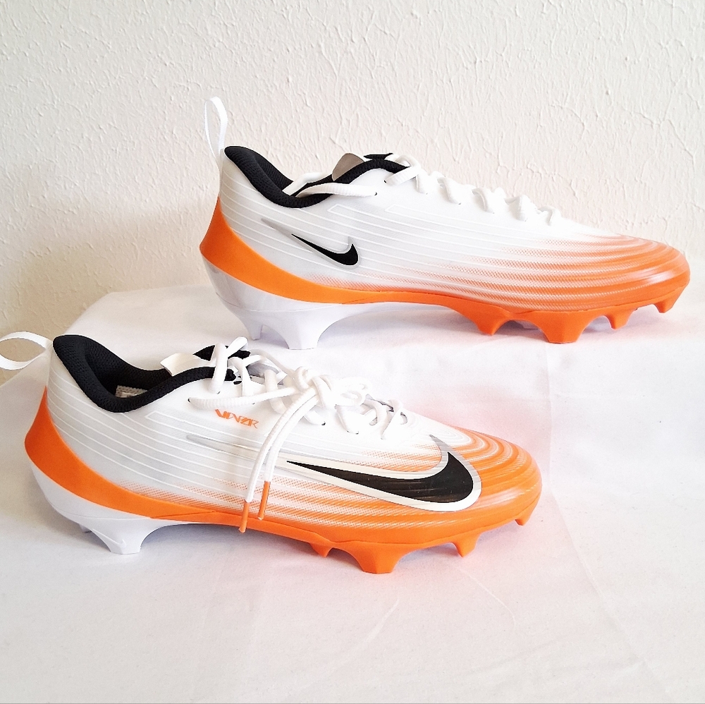 Nike Vapor Speed 3 White Orange Football Cleats - Picture 11 of 11
